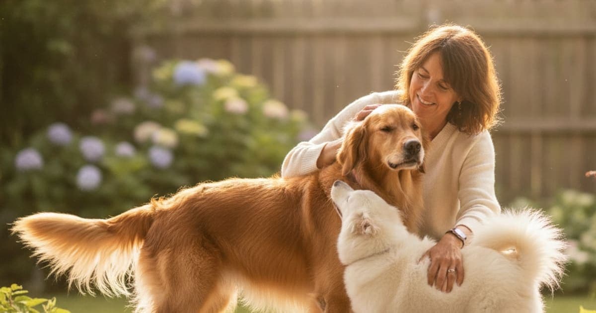 A dog being cared for at home, illustrating bpc-157 injection sites for dogs