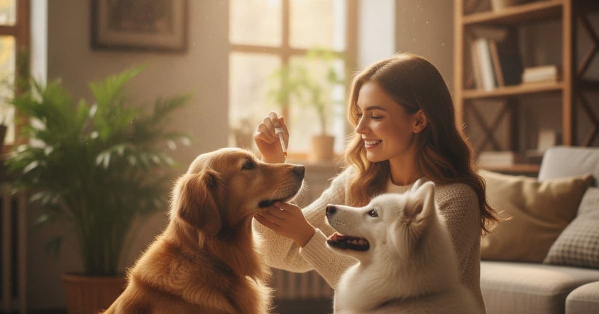 A dog being cared for at home, illustrating bpc-157 splitting doses for dogs