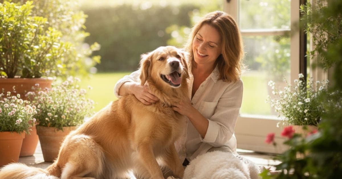 A dog being cared for at home, illustrating bpc-157 subscription cost 2026 for dogs