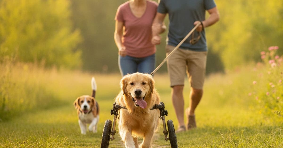 A dog being cared for at home, illustrating bpc-157 vs a dog wheelchair: which works better