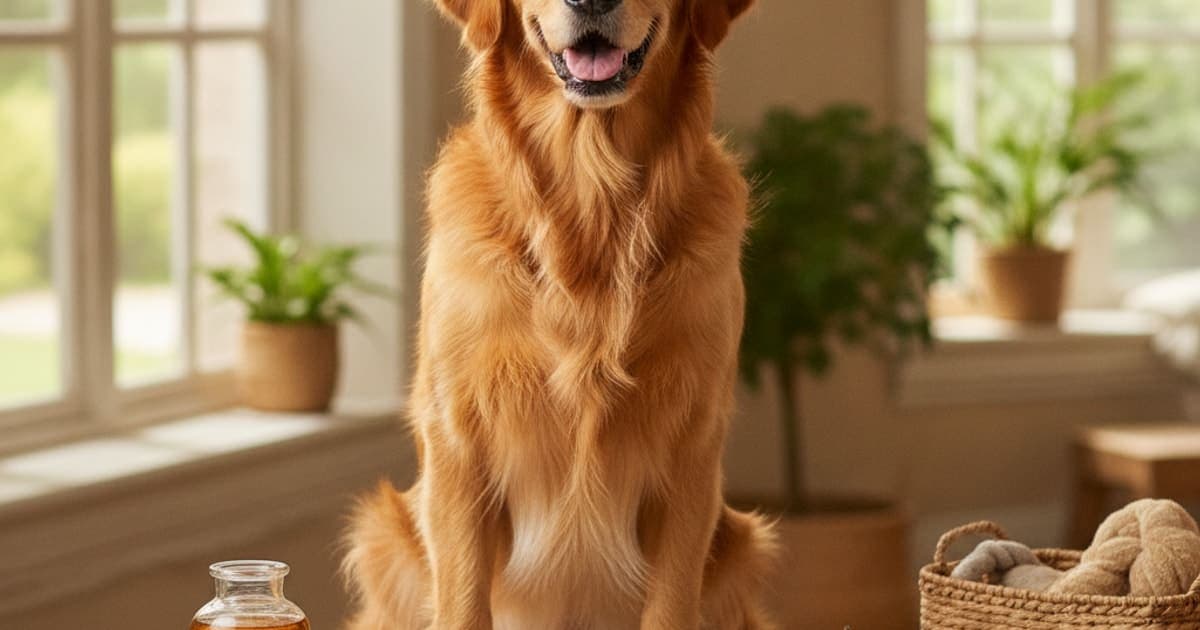 A dog being cared for at home, illustrating bpc-157 vs fish oil: which works better for dogs