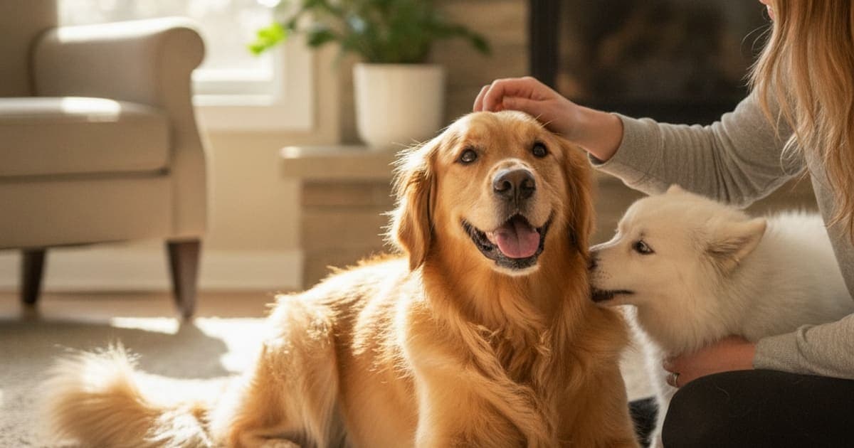 A dog being cared for at home, illustrating bpc-157 vs glycoflex: which works better for dogs