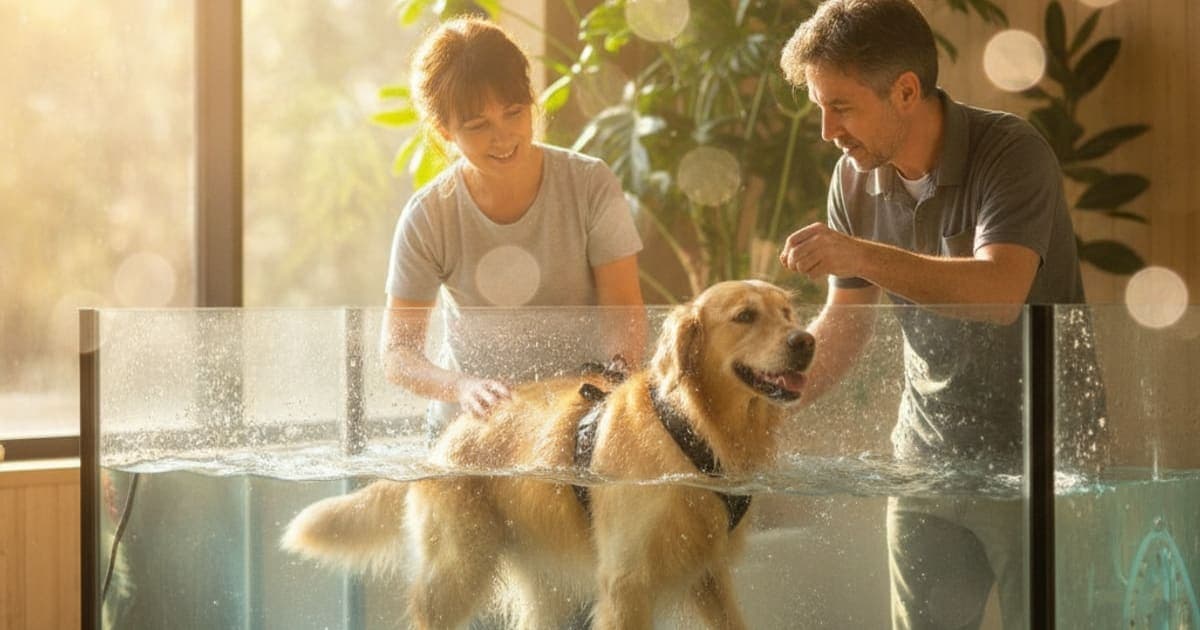 A dog being cared for at home, illustrating bpc-157 vs hydrotherapy: which works better for dogs