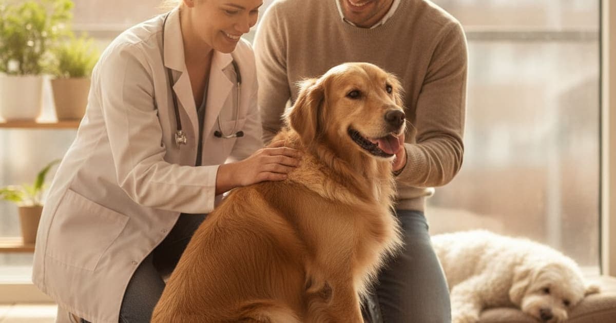 A dog being cared for at home, illustrating bpc-157 vs lateral suture surgery for dogs: compared