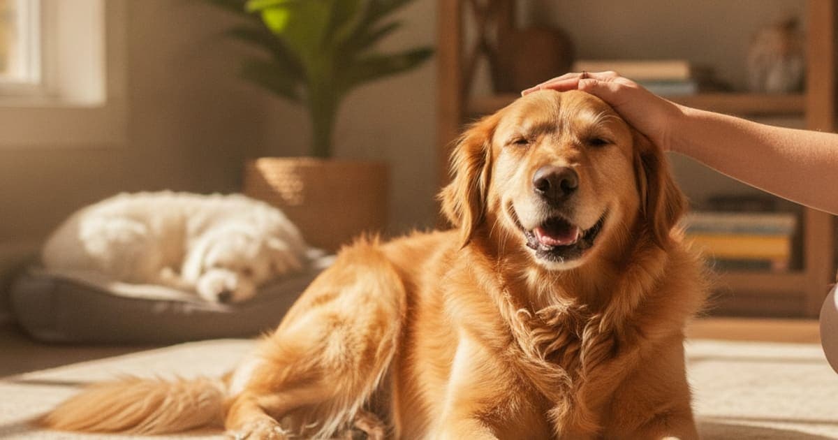 A dog being cared for at home, illustrating bpc-157 vs previcox for dogs: how they compare