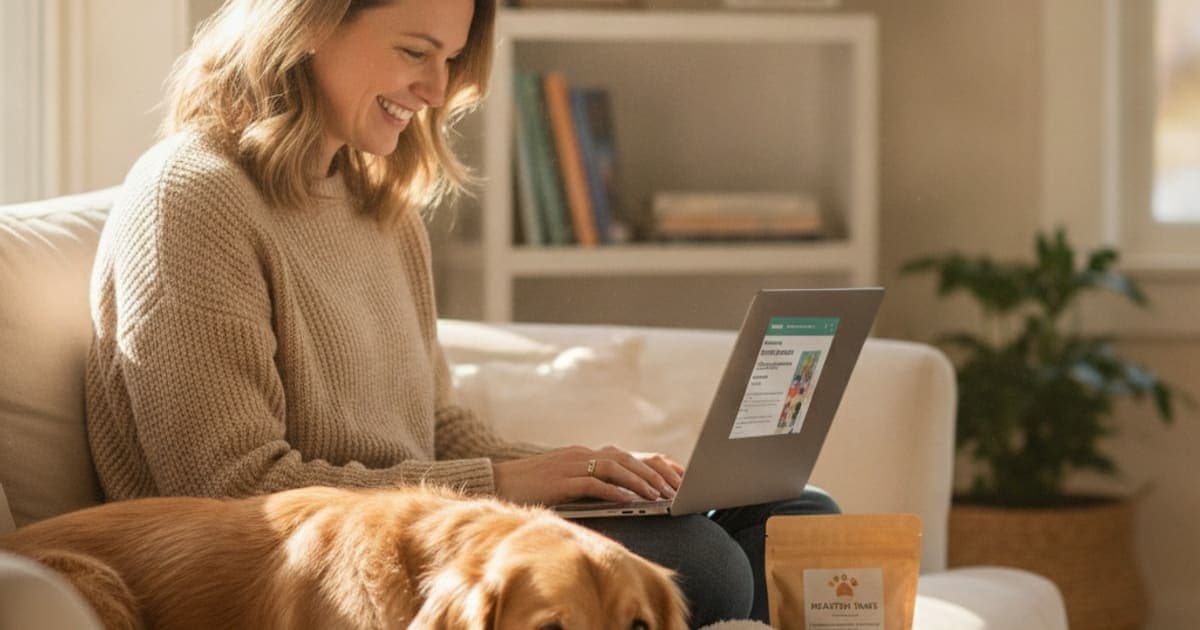 A dog being cared for at home, illustrating buy bpc-157 online for dogs