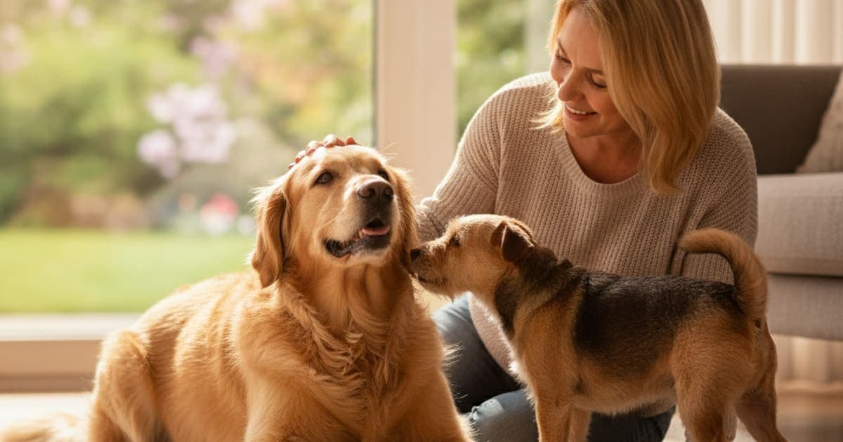 A dog being cared for at home, illustrating dog carpal hyperextension without surgery