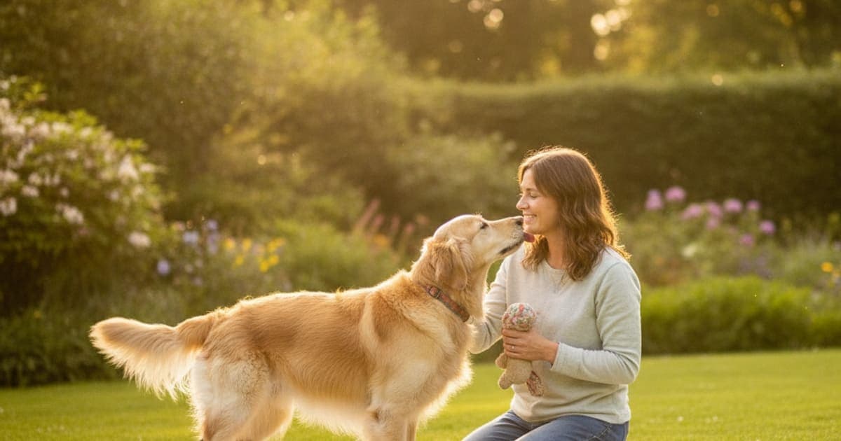 A dog being cared for at home, illustrating a dog recover from cruciate rupture without surgery