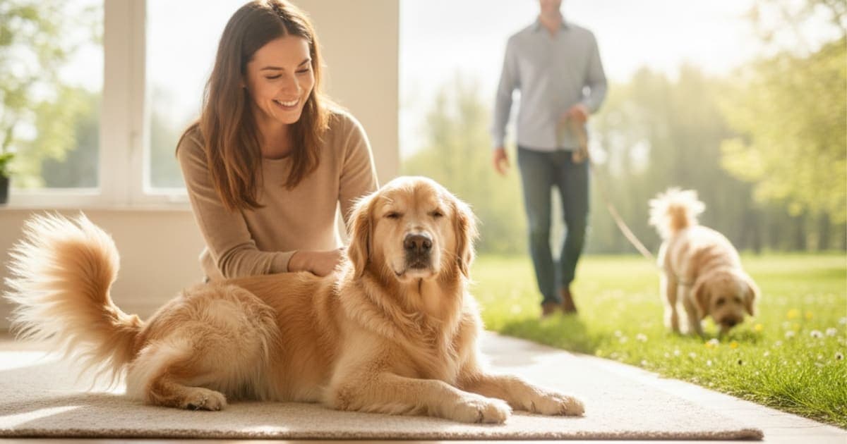 A dog being cared for at home, illustrating dog elbow arthritis without surgery: what works