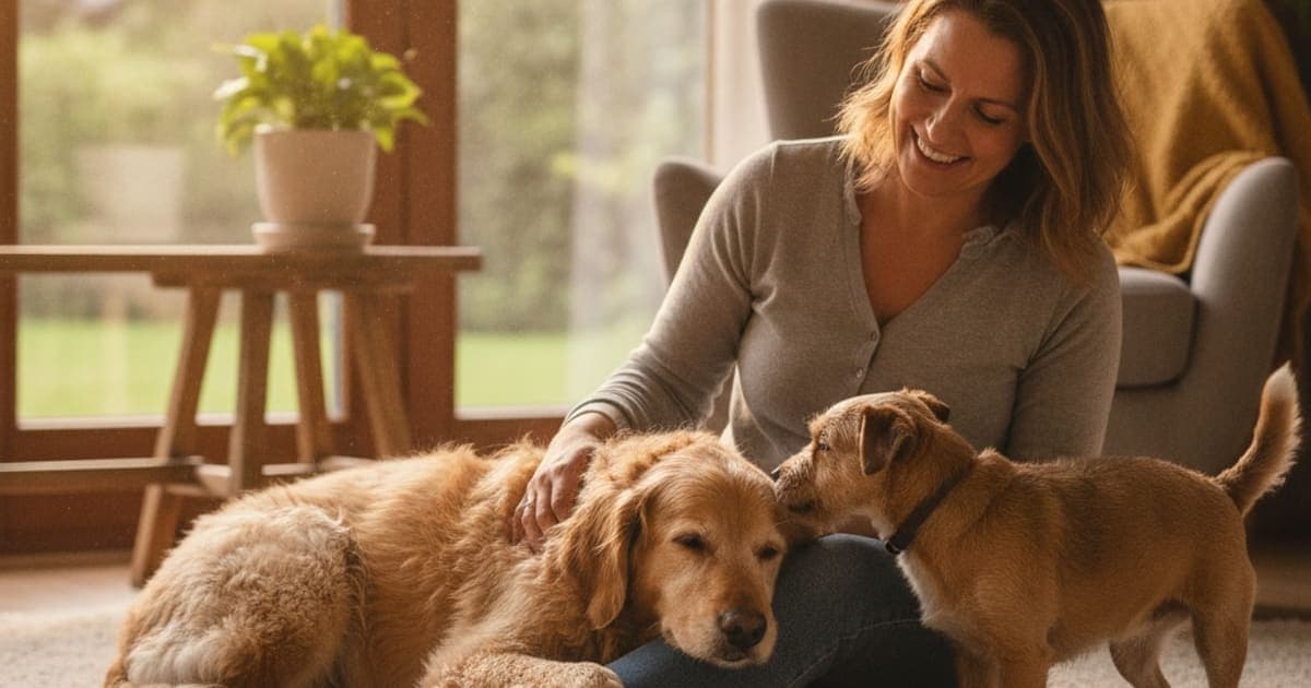 A dog being cared for at home, illustrating dog spondylosis without surgery: what actually helps
