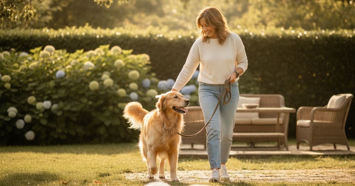 A dog being cared for at home, illustrating a dog's partial ccl tear recover without surgery