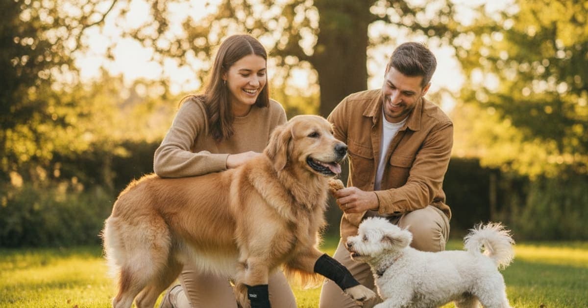 A dog being cared for at home, illustrating carpal hyperextension in dogs be reversed? (explained)
