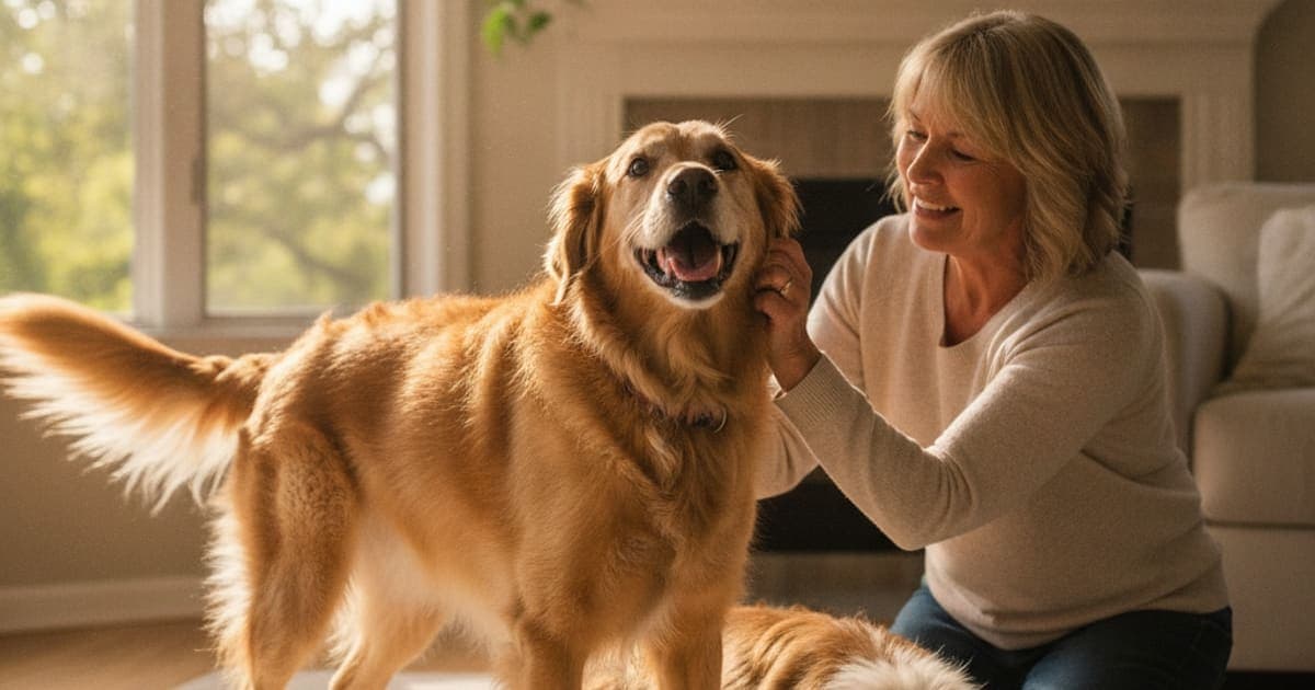 A dog being cared for at home, illustrating cognitive decline in dogs be reversed? (what helps)