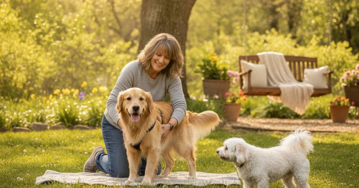 A dog being cared for at home, illustrating degenerative myelopathy in dogs be reversed
