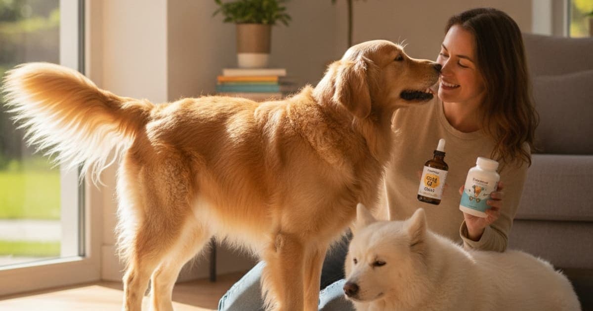 A dog being cared for at home, illustrating i give my dog fish oil and glucosamine? (safe combo)