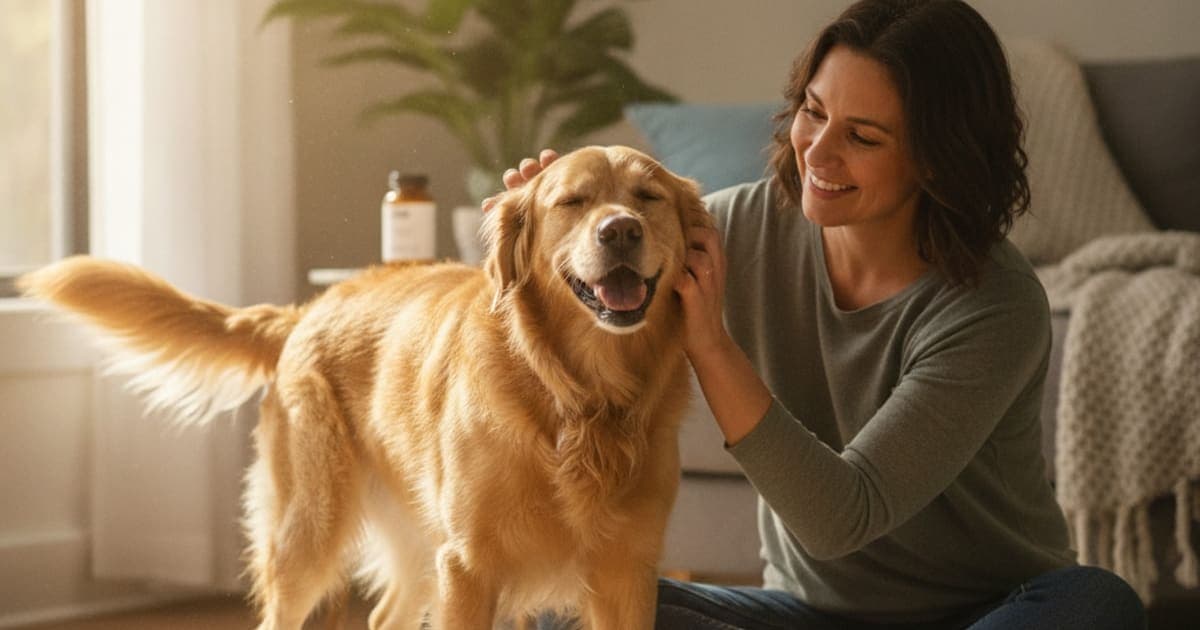 A dog being cared for at home, illustrating i give my dog k9-repair? (eligibility explained)