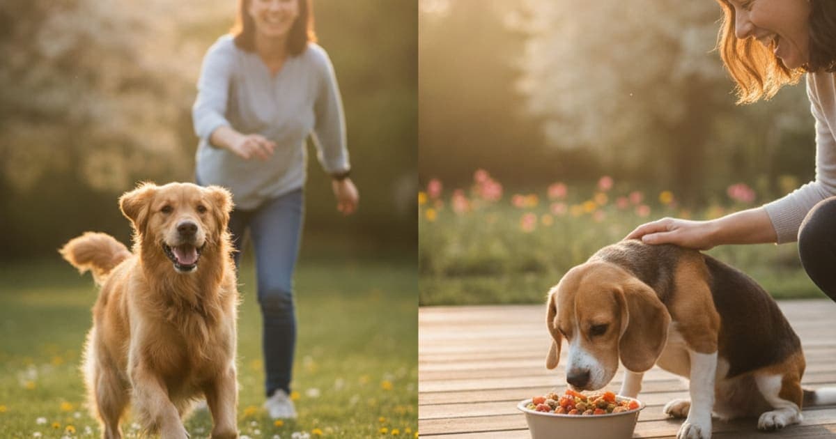 A dog being cared for at home, illustrating ibd in dogs be reversed? (what remission means)