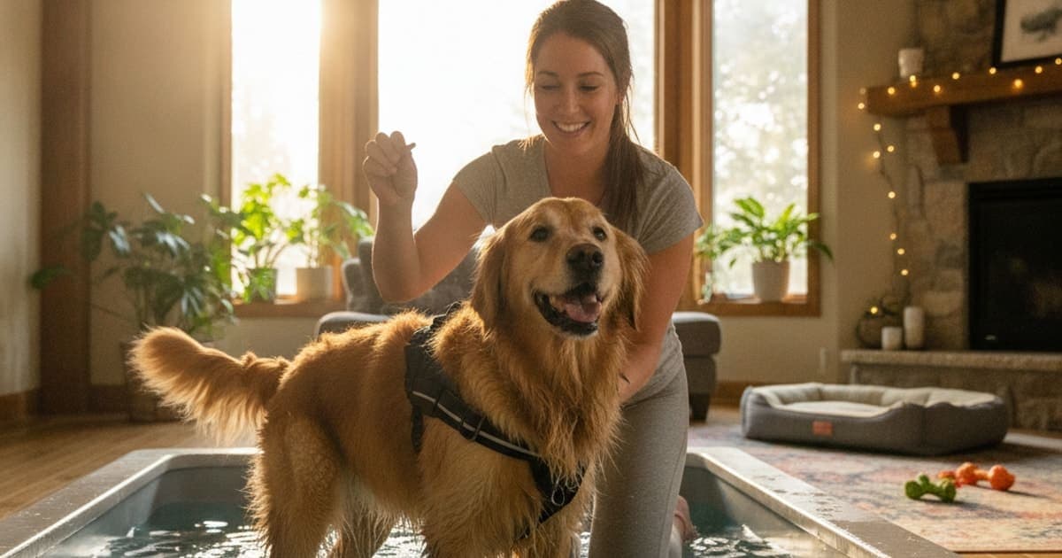 A dog being cared for at home, illustrating meniscus tear in dogs be reversed? (honest answer)