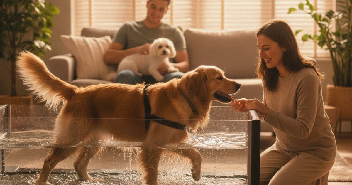 A dog being cared for at home, illustrating spinal injury in dogs be reversed? (recovery explained)