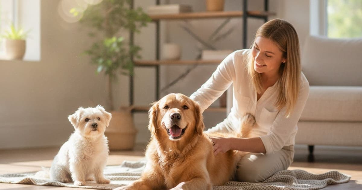 A dog being cared for at home, illustrating canine physical therapy alternatives