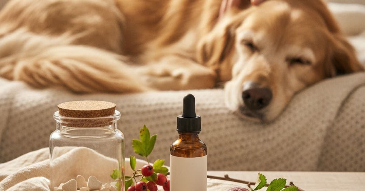 A dog being cared for at home, illustrating cardiac supplements for dogs: what the research says