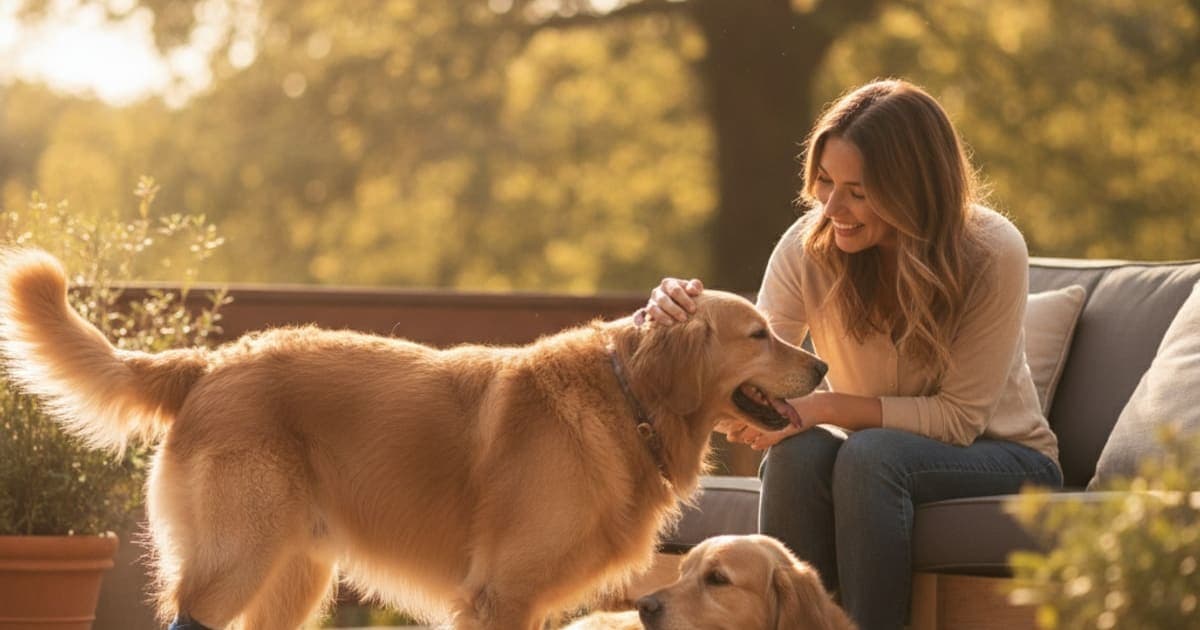 A dog being cared for at home, illustrating ccl tear in dogs: signs, causes and what helps