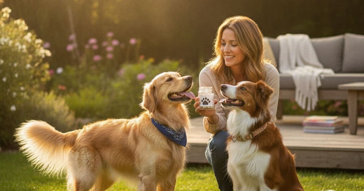 A dog being cared for at home, illustrating cognitive supplements for dogs