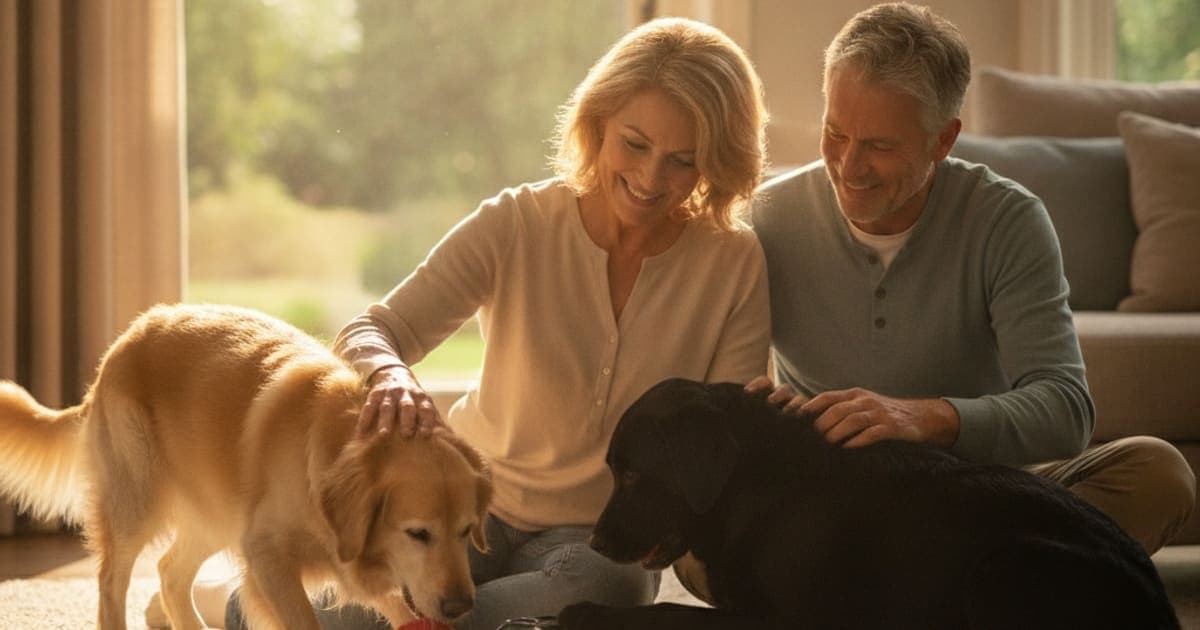 A dog being cared for at home, illustrating do senior dogs need to eat senior food? (what changes)