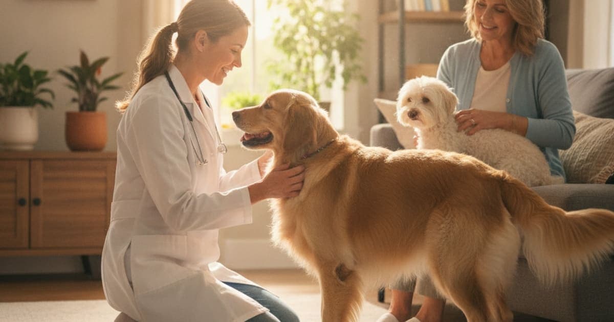 A dog being cared for at home, illustrating do vets recommend bpc-157 for dogs? (what to know)