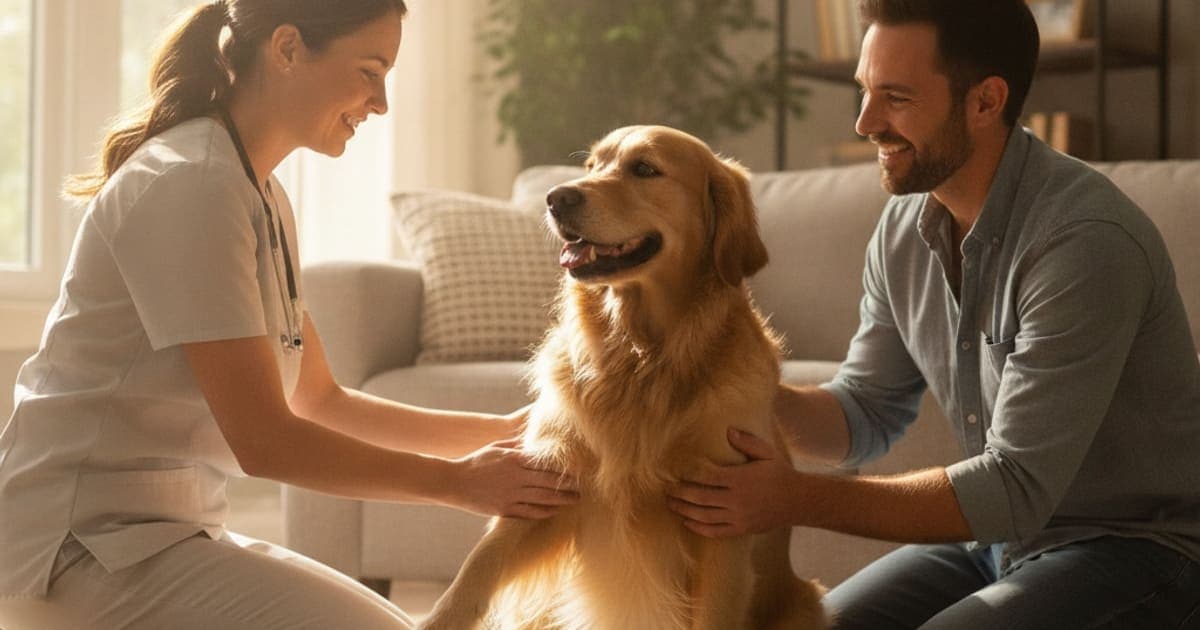 A dog being cared for at home, illustrating do vets recommend k9-repair for dogs? (honest answer)