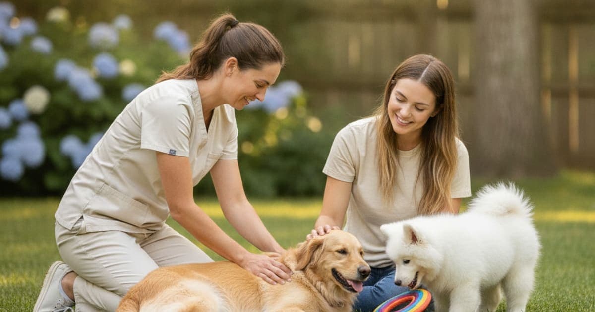 A dog being cared for at home, illustrating do vets recommend tb-500 for dogs? (what to know)