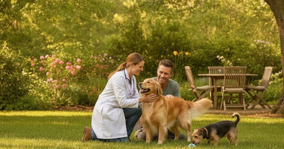 A dog being cared for at home, illustrating do vets recommend the wolverine stack for dogs