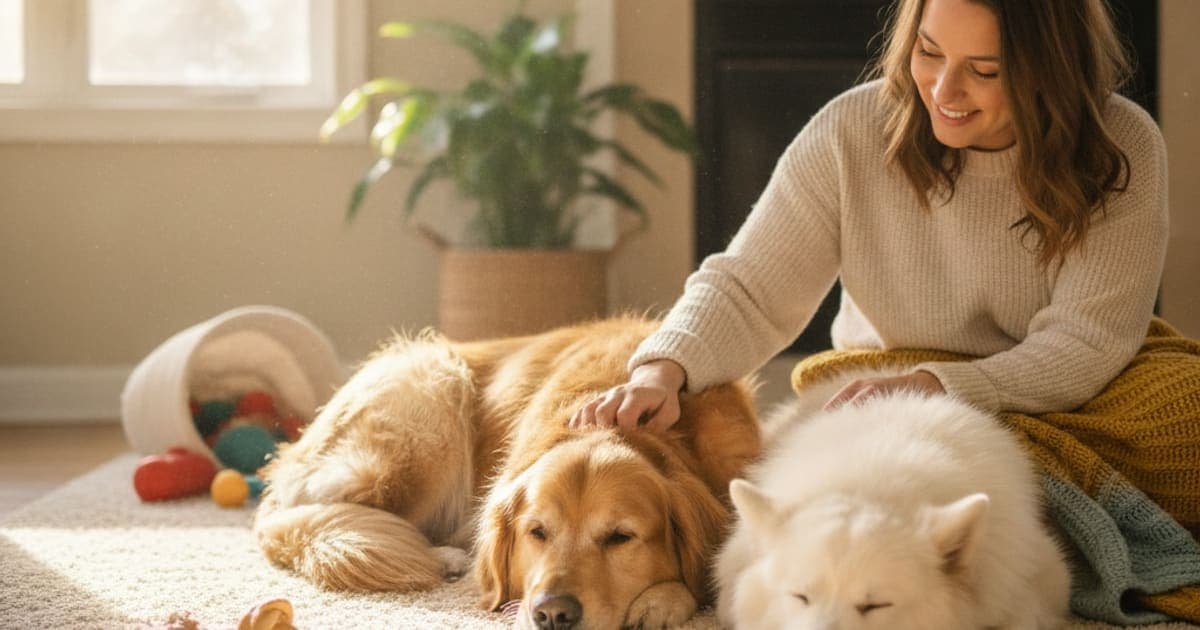 A dog being cared for at home, illustrating dog acid reflux supplements: what owners choose