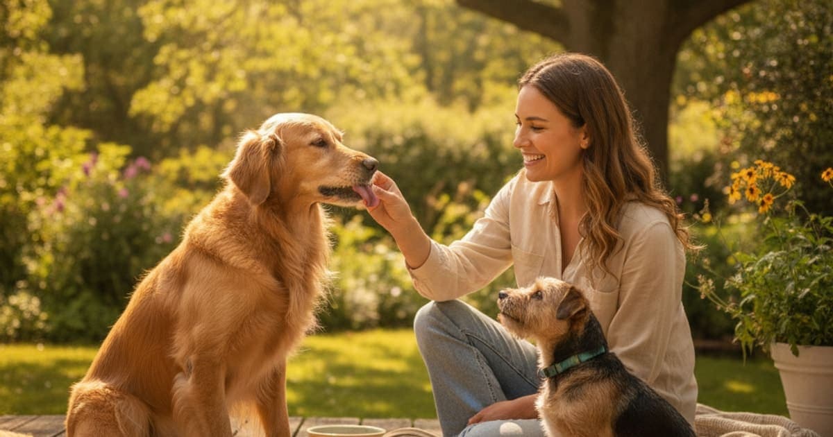 A dog being cared for at home, illustrating dog anemia supplements