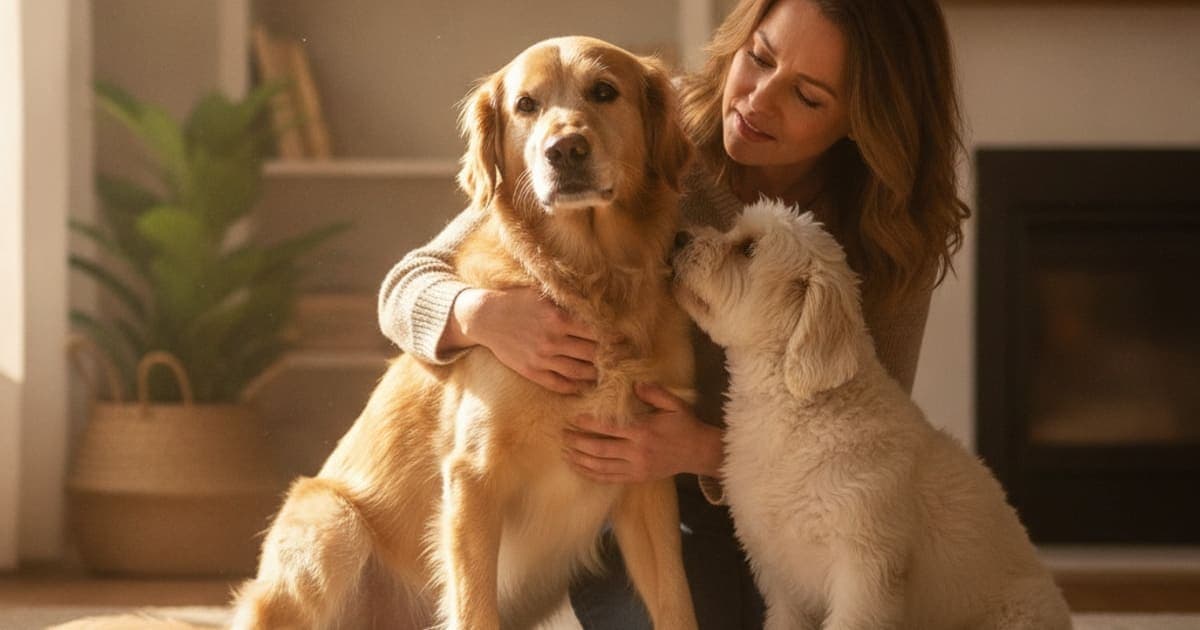 A dog being cared for at home, illustrating dog back legs giving out: what it usually means