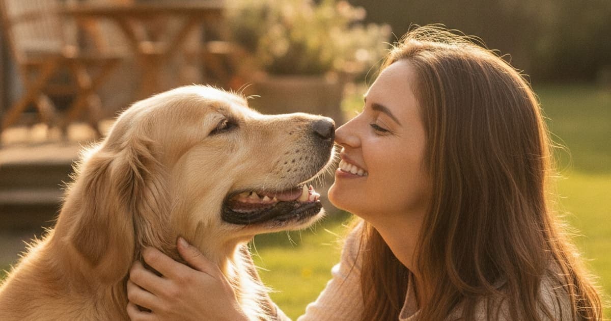 A dog being cared for at home, illustrating dog breath supplements: what they do and how to choose