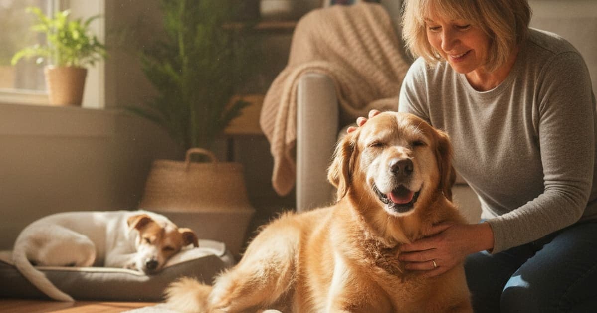 A dog being cared for at home, illustrating dog can't walk as far: home remedies that actually help