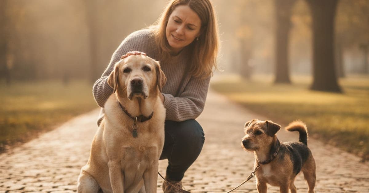 A dog being cared for at home, illustrating dog can't walk as far: when to see a vet