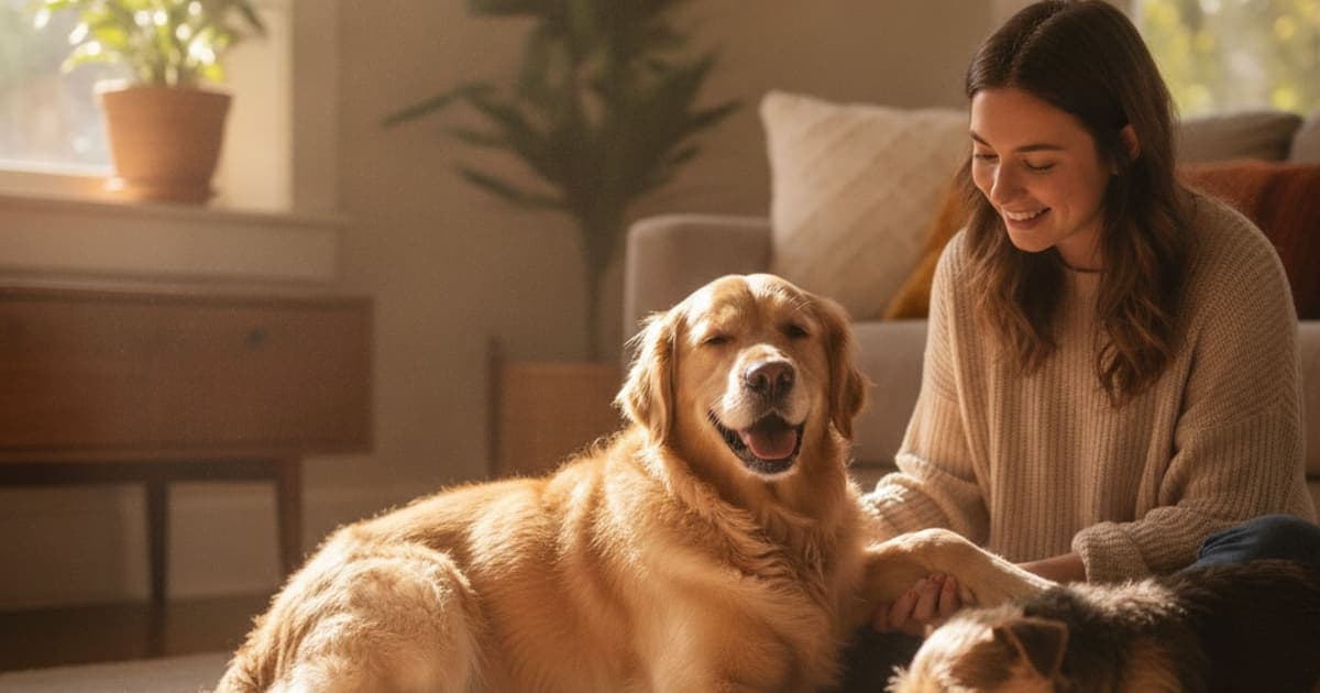 A dog being cared for at home, illustrating dog clicking or popping joint: home remedies that help