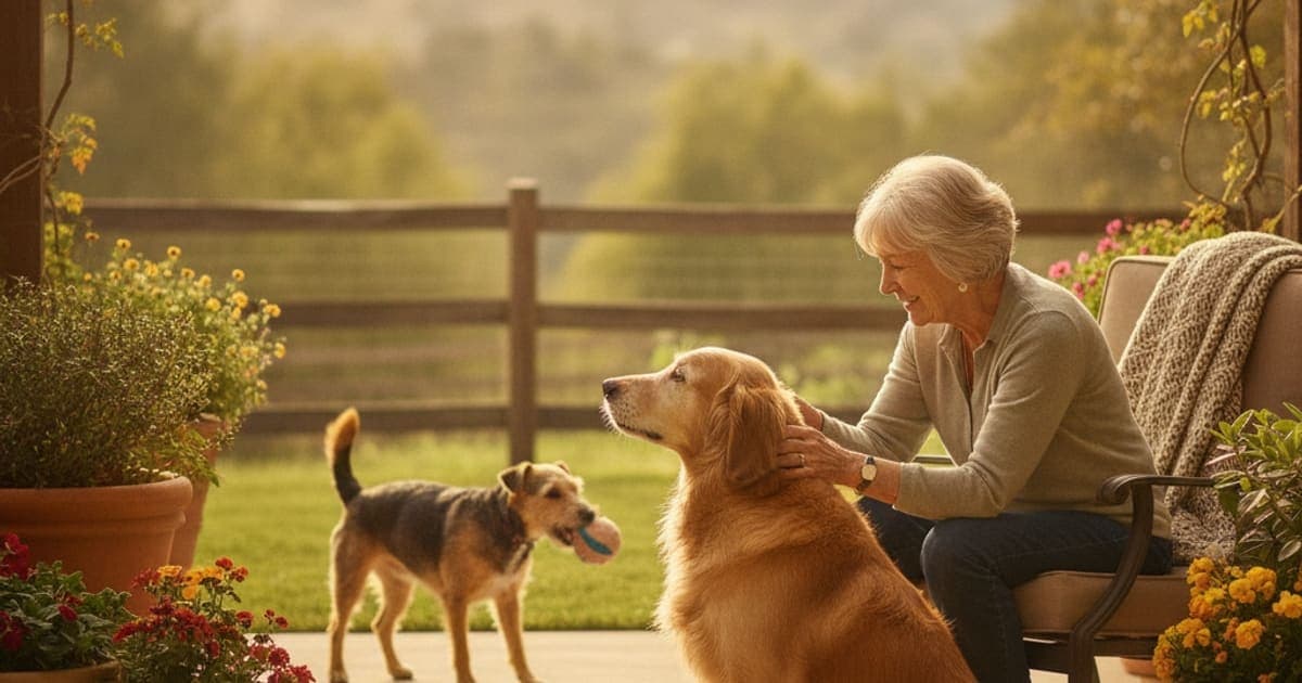A dog being cared for at home, illustrating dog cognitive decline recovery time: realistic expectations