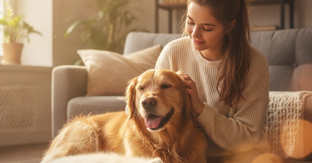 A dog being cared for at home, illustrating dog crying out in pain: home remedies that help