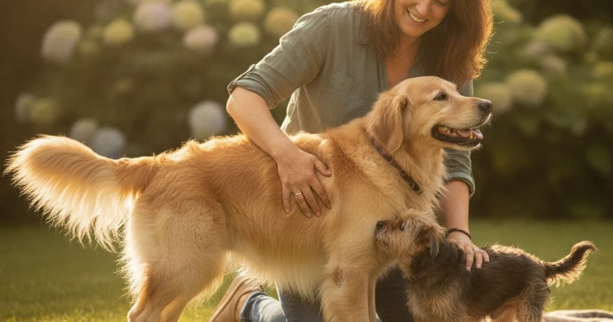 A dog being cared for at home, illustrating dog difficulty posturing to poop: home remedies that help
