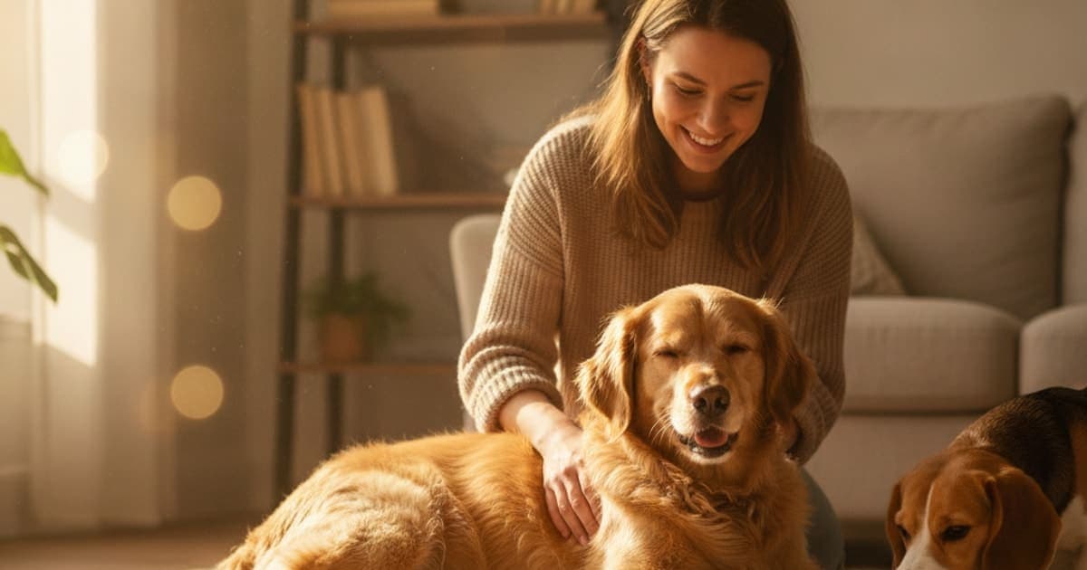 A dog being cared for at home, illustrating dog disc herniation recovery time: what to expect