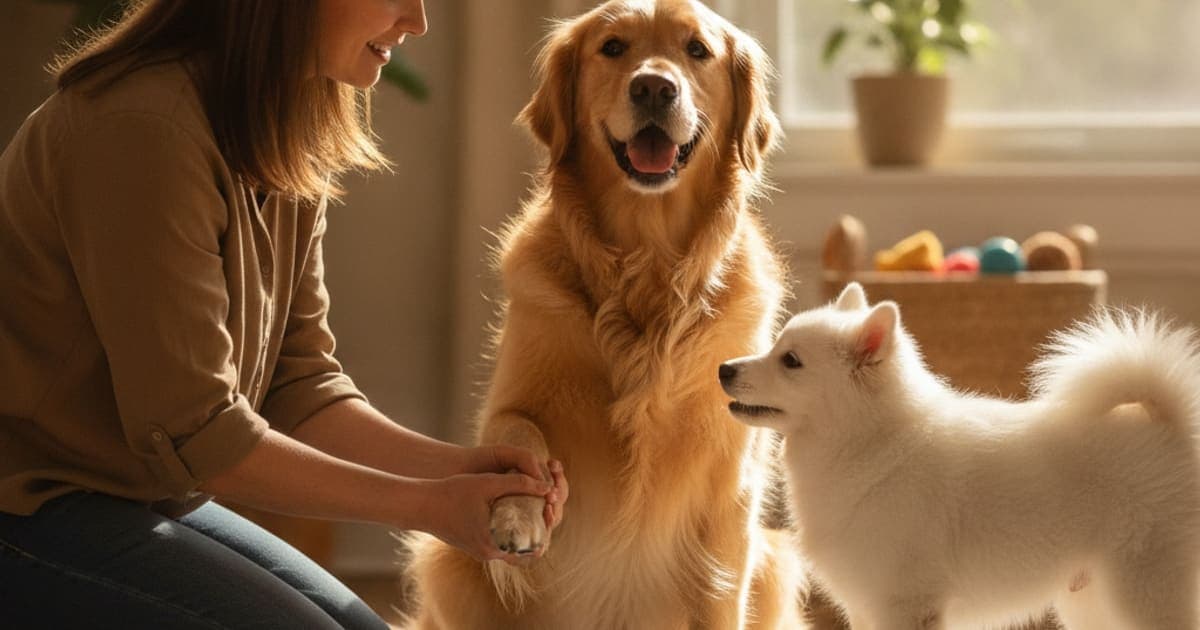 A dog being cared for at home, illustrating dog dragging back paws: home remedies that actually help