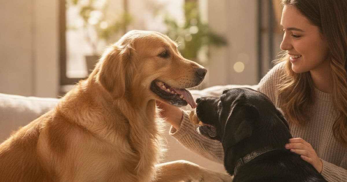 A dog being cared for at home, illustrating dog dry skin: signs, causes and how to spot it