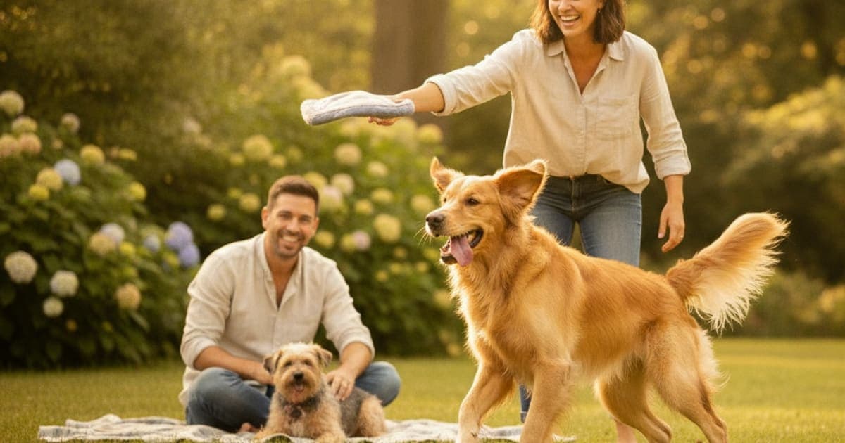 A dog being cared for at home, illustrating dog enzyme supplements