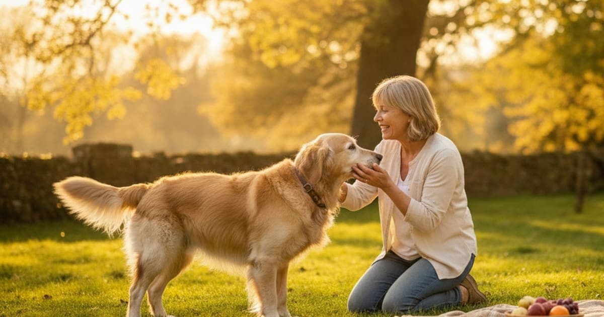 A dog being cared for at home, illustrating dog eye supplements for cataracts: what they can do