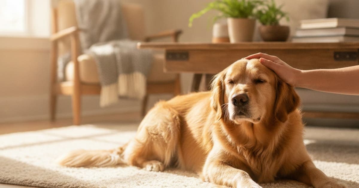 A dog being cared for at home, illustrating dog falling over: home remedies that actually help