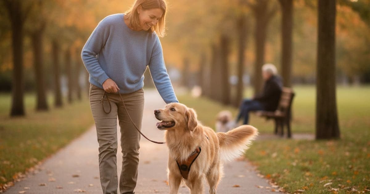 A dog being cared for at home, illustrating dog fho surgery recovery time: a realistic timeline