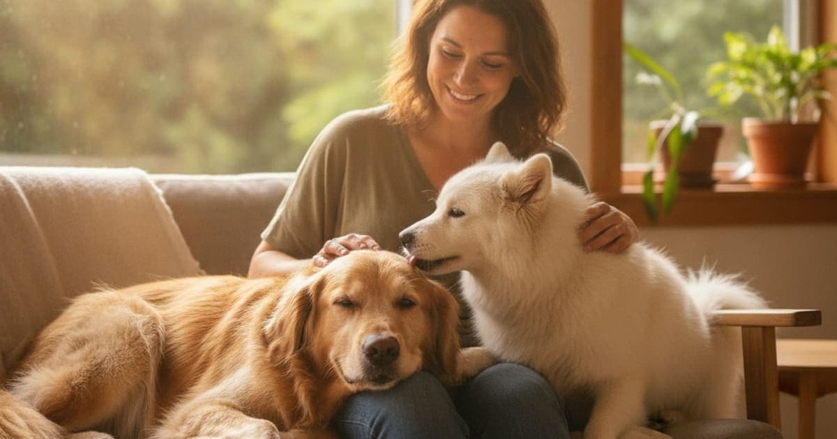 A dog being cared for at home, illustrating dog gastritis recovery time: realistic expectations